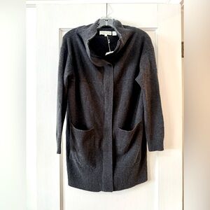 INHABIT | Charcoal Cashmere Knit Coatigan P